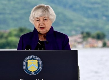 U.S. Secretary of the Treasury Janet Yellen attends a press conference in Stresa on May 23, 2024. AFP