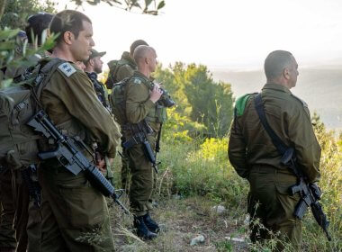 IDF officers are seen during a drill simulating a ground offensive in Lebanon. IDF