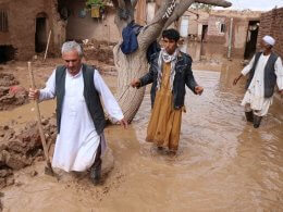 Afghan flood victims. EPA