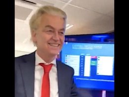 Geert Wilders on Election Day, Wednesday, Nov. 22, 2023 (Video screenshot)