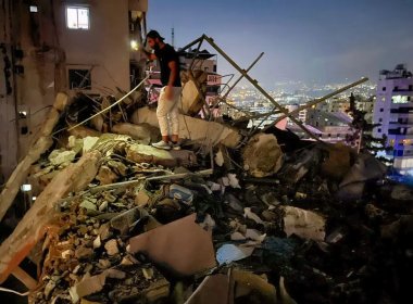 A destroyed building in the southern suburbs of Beirut, Lebanon, after an Israeli strike. AP