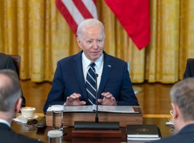 President. Joe Biden participates in a bilateral meeting with President Andrzej Duda and Prime Minister Donald Tusk of Poland, Tuesday, March 12, 2024, in the East Room of the White House. White House