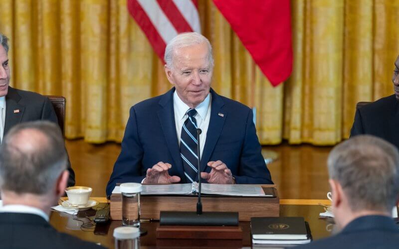 President. Joe Biden participates in a bilateral meeting with President Andrzej Duda and Prime Minister Donald Tusk of Poland, Tuesday, March 12, 2024, in the East Room of the White House. White House