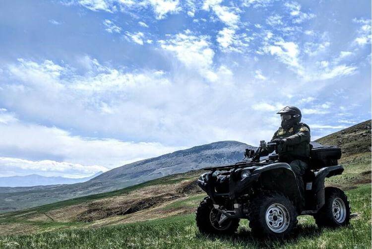 Havre Sector Border Patrol agent patrolling northern border on an ATV. U.S. Customs and Border Protection