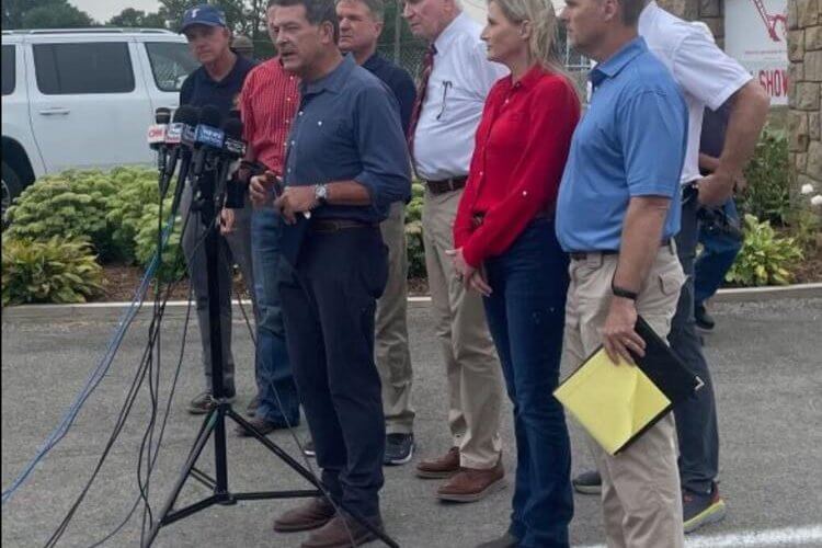 U.S. House Committee on Homeland Security Chairman Mark Green and other members of Congress hold a news conference at the site of the Butler, Pa., rally where former President Donald Trump was shot. twitter.com