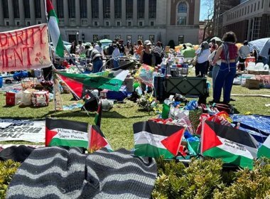 Pro-Hamas protesters at Columbia University. Peter Gerber