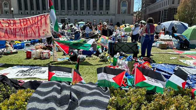 Pro-Hamas protesters at Columbia University. Peter Gerber