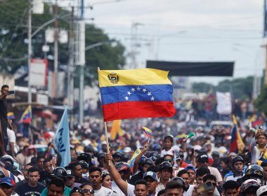 Supporters of the Venezuelan opposition leader María Corina Machado, participate this Wednesday in a presidential campaign tour in Guanare, Portuguesa state | EFE