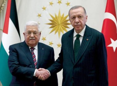 Turkish President Recep Tayyip Erdogan and Palestinian President Mahmoud Abbas in Ankara. Reuters