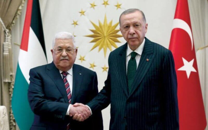 Turkish President Recep Tayyip Erdogan and Palestinian President Mahmoud Abbas in Ankara. Reuters