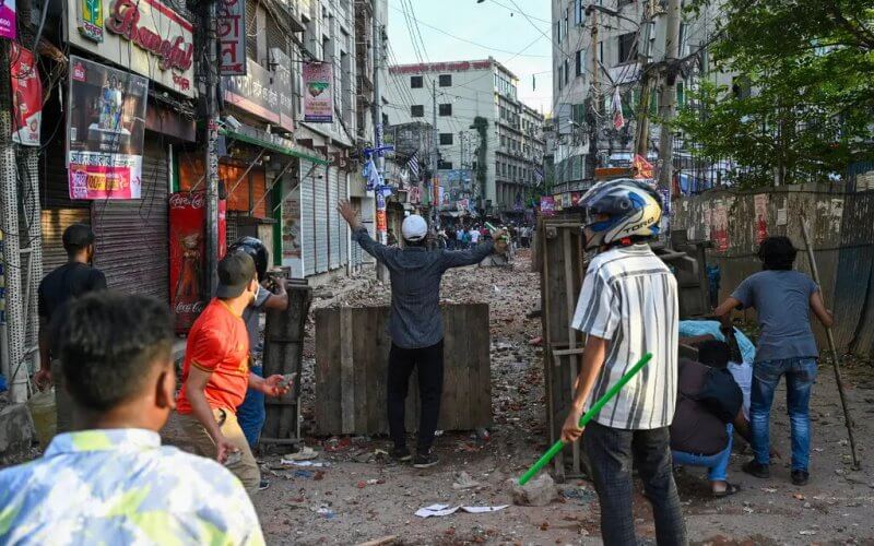 A scene from the protests on July 16. Reuters