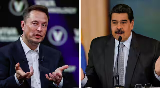 Elon Musk and Venezuelan President Nicolas Maduro. Reuters