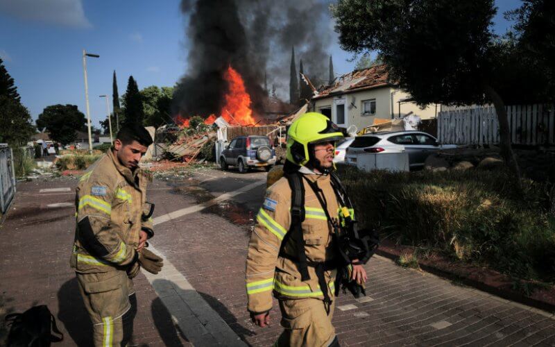 View of a house which was directly hit in a missiles attack from Lebanon, in Katzrin, northern Israel, August 21, 2024. MICHAEL GILADI/FLASH90