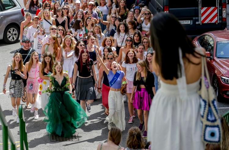 Swifties sing and dance in Vienna on Friday, Aug.9, 2024. AP