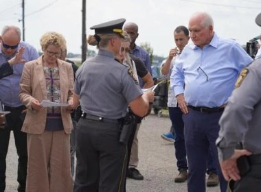 Pennsylvania U.S. Rep. Mike Kelly and other members of a task force investigating the attempted assassination of Donald Trump meet with law enforcement in Butler, Pa. on Aug. 26, 2024. twitter.com