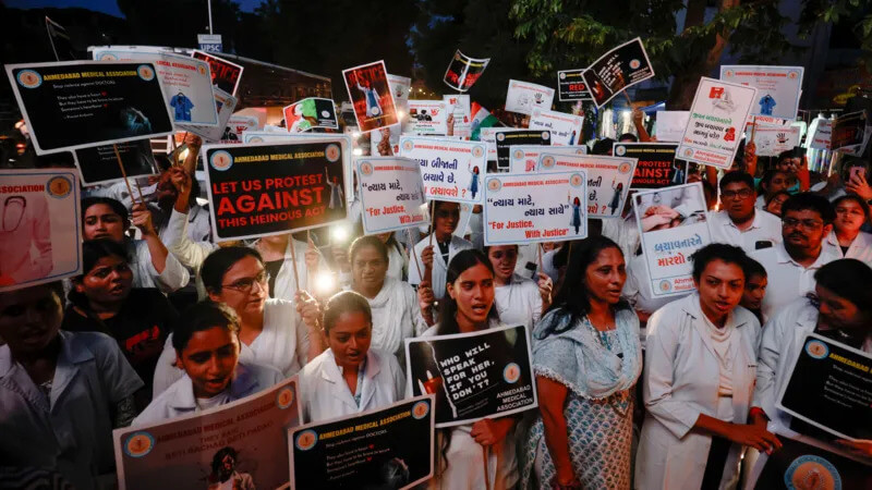 Striking doctors in India continued their protests. Reuters