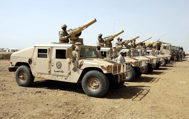 Saudi Arabian Army Humvees fitted with TOW ATGMs and .50 cal machine guns. reddit.com