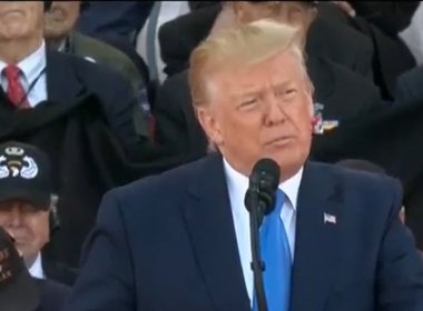 Former President Donald Trump speaking at the 75th anniversary of D-Day, June 6, 2019. CSPAN