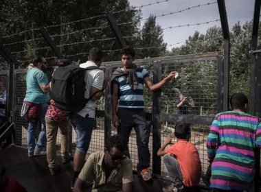 A fence stops migrants in Horgos, Serbia, from entering Hungary. The New York Times