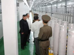 North Korean leader Kim Jong-un tours facilities during a visit to the Nuclear Weapons Institute at an undisclosed location in North Korea. Reuters