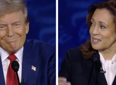 Former President Donald Trump and Vice President Kamala Harris. PBS via ABC News feed