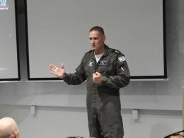 Maj. Gen. Tomer Bar speaks to officers at the Tel Nof Airbase, September 26, 2024. IDF