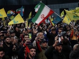 Hezbollah supporters during a rally in Beirut. AP