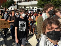 Several hundred pro-Palestine protesters marched through Georgetown University in Washington, D.C. Virginia Allen/The Daily Signal