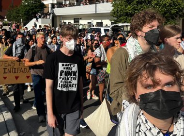 Several hundred pro-Palestine protesters marched through Georgetown University in Washington, D.C. Virginia Allen/The Daily Signal