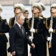 President Vladimir Putin of Russia arriving at the military parade in St. Petersburg during a Navy Day celebration on Sunday. Maxim Shipenkov