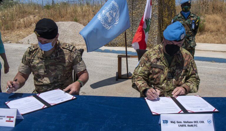 UNIFIL handing over one of its positions to the Lebanese Armed Forces in 2021. unmissions.org