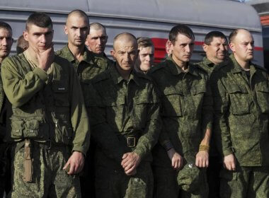 Russian military recruits. AP