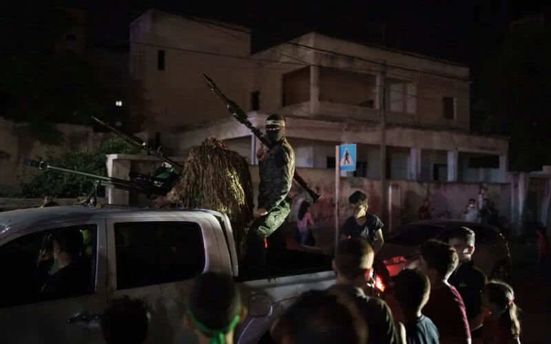 Members of Hamas taking part in a rally in Gaza City. AP