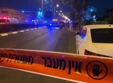 The scene of the explosion in Tel Aviv. Via Maariv