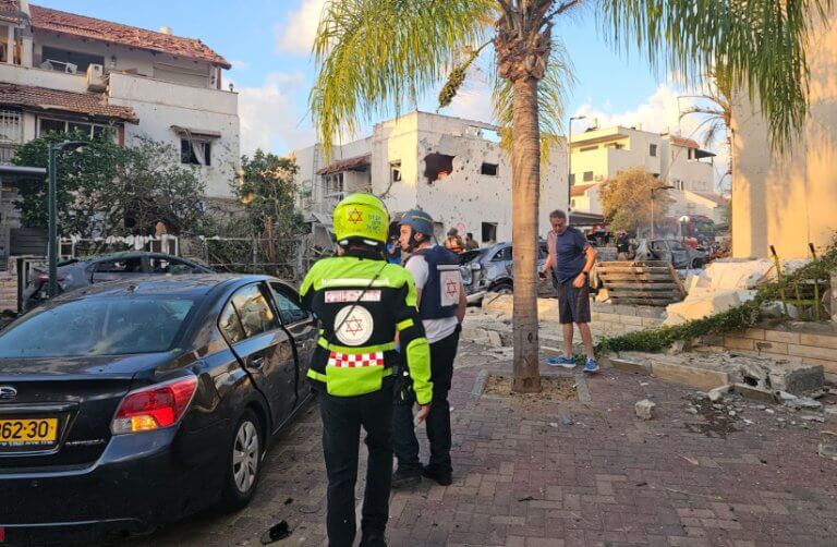 Damage in Israel's North following a Hezbollah rocket barrage. MDA SPOKESPERSON