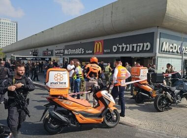 The scene of a shooting attack at the Beersheba Central Bus Station on October 6. United Hatzalah