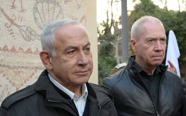 Prime Minister Benjamin Netanyahu and Defense Minister Yoav Gallant. GPO