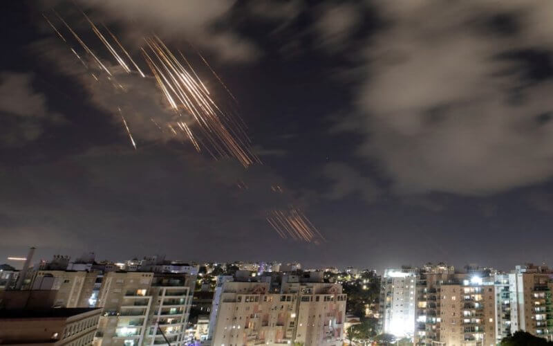 Israel's Iron Dome anti-missile system intercepts rockets in Ashkelon on October 1, 2024. Reuters