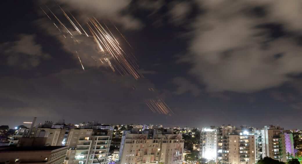 Israel's Iron Dome anti-missile system intercepts rockets in Ashkelon on October 1, 2024. Reuters
