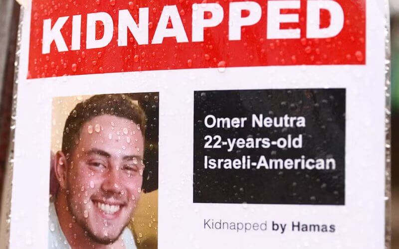 Israeli-American Omer Neutra was taken hostage by Hamas terrorists last Oct. 7 and is believed to be alive in the Gaza Strip. Beata Zawrzel