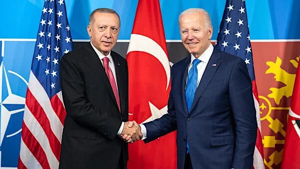 Joe Biden attends a bilateral meeting with President Recep Tayyip Erdogan of Turkey during the NATO Summit, Wednesday, June 29, 2022, at IFEMA Madrid in Madrid. wnd.com