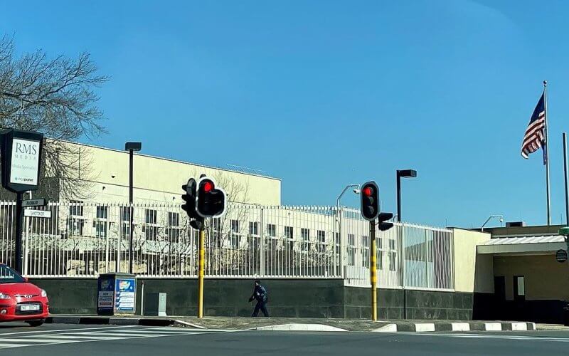 The U.S. Consulate on Sandton Dr. in Johannesburg. sazf.org