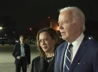 President Joe Biden and Vice President Kamala Harris at Joint Base Andrews in Maryland, Aug. 1, 2024. Daily Caller