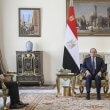 Egyptian President Abdel-Fattah el-Sissi, right, meets with Iranian Foreign Minister Abbas Araghchi, at the Presidential Palace in Cairo, Egypt, Thursday, Oct.17, 2024. Egyptian Presidency Media Office