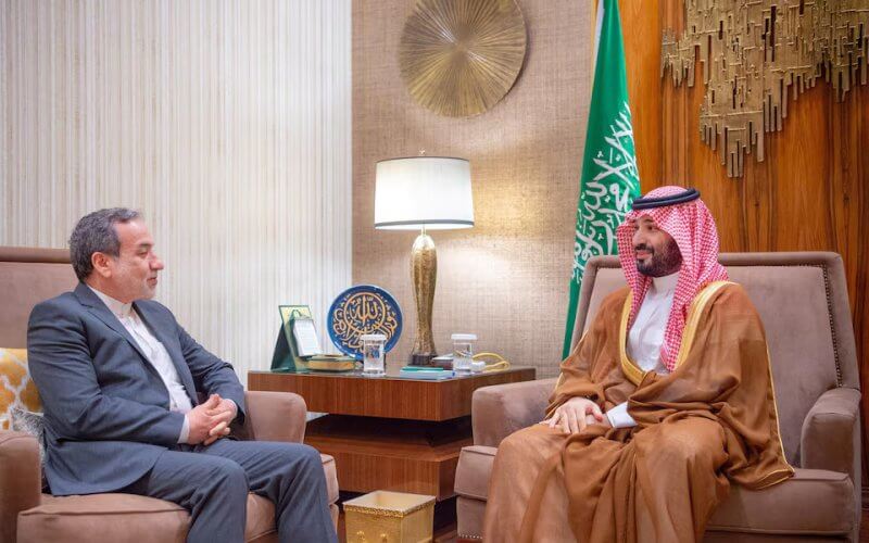 Saudi Crown Prince Mohammed bin Salman receives the Islamic Republic's Foreign Minister Abbas Araghchi in Riyadh. Saudi Press Agency