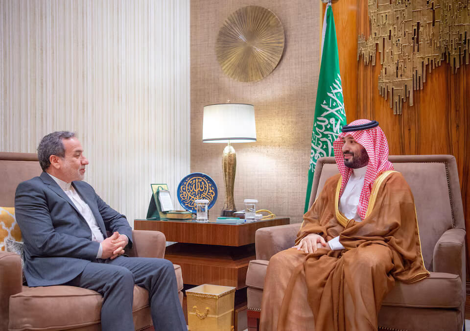 Saudi Crown Prince Mohammed bin Salman receives the Islamic Republic's Foreign Minister Abbas Araghchi in Riyadh. Saudi Press Agency