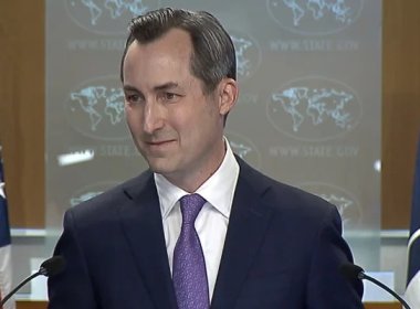 State Department spokesperson Matthew Miller addressing a press conference in Washington. state.gov