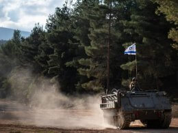 Israeli soldiers operate near the northern border with Lebanon. IDF