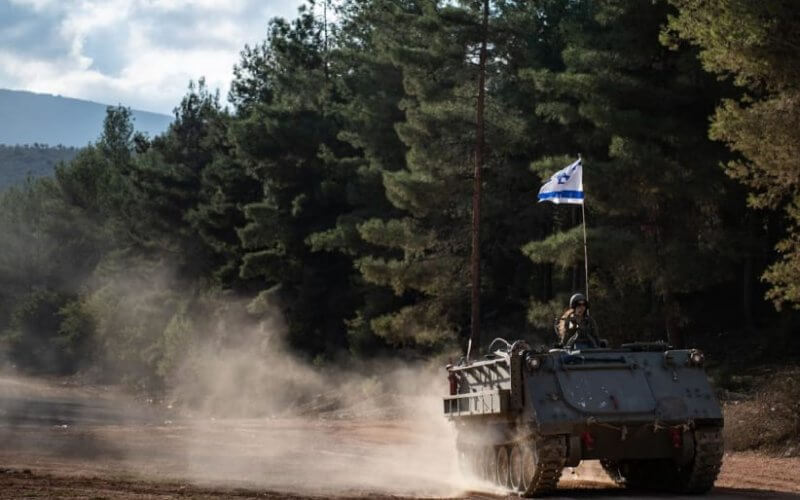 Israeli soldiers operate near the northern border with Lebanon. IDF