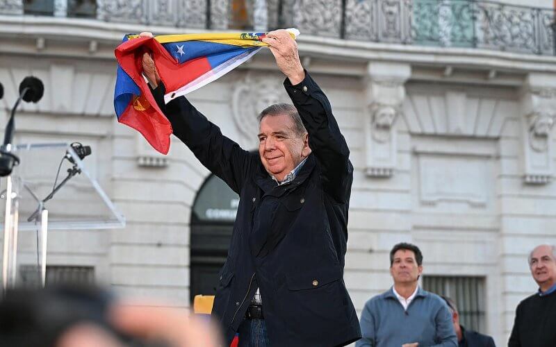 Edmundo González participa en una protesta en Madrid contra el régimen de Maduro | EFE